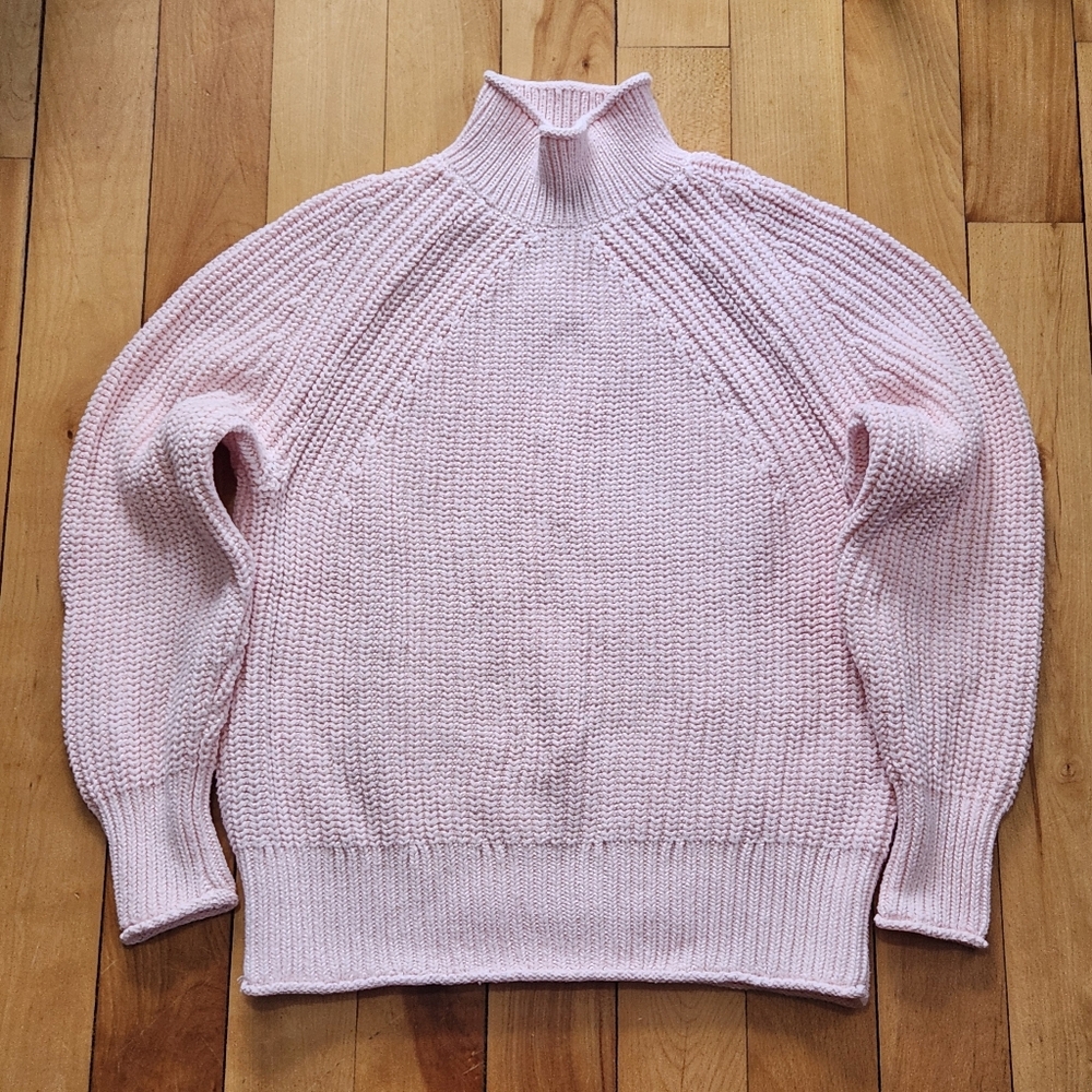 J Crew Relaxed Rollneck Cotton Sweater - XS